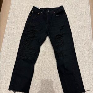 Levi's Black Distressed Women's Ankle Jeans VINTAGE!!!